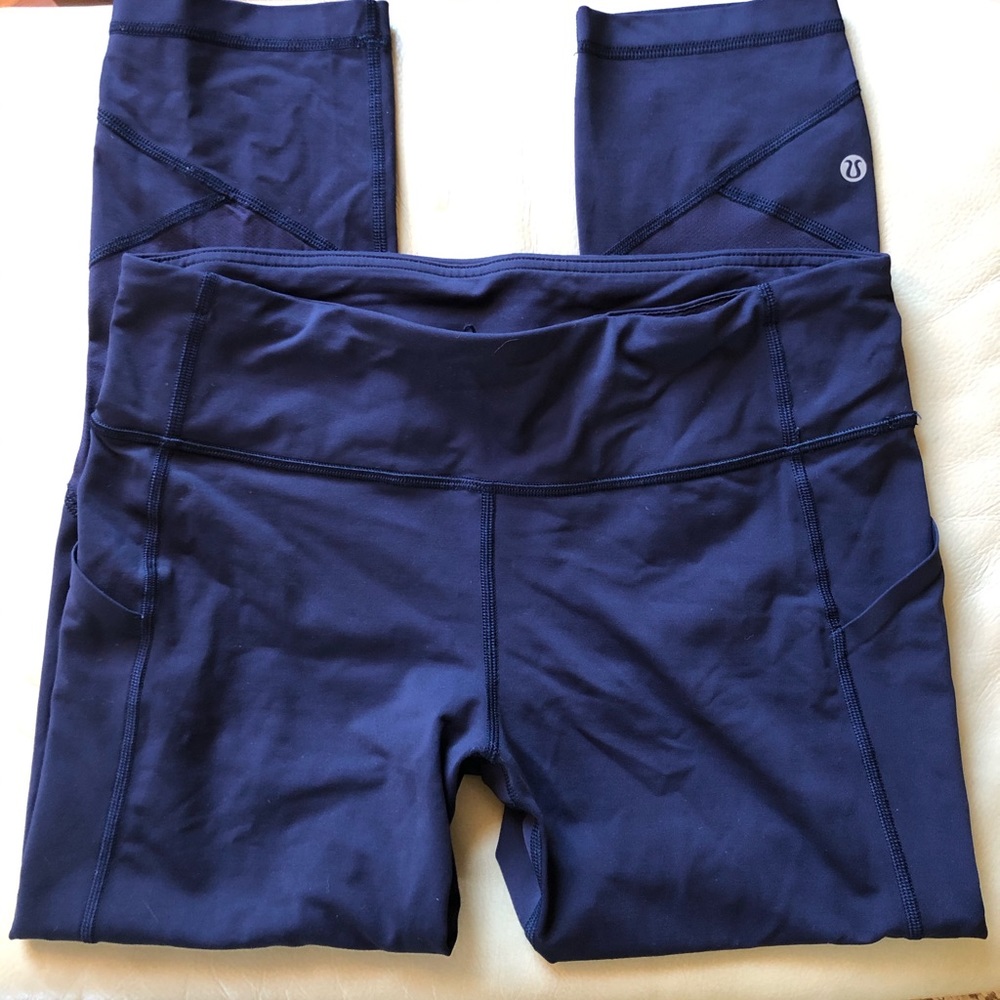 Lulu lemon pace revival crop navy
